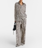 Balenciaga Snake-print silk palazzo pants