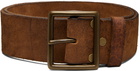 RRL Tan Distressed Leather Belt