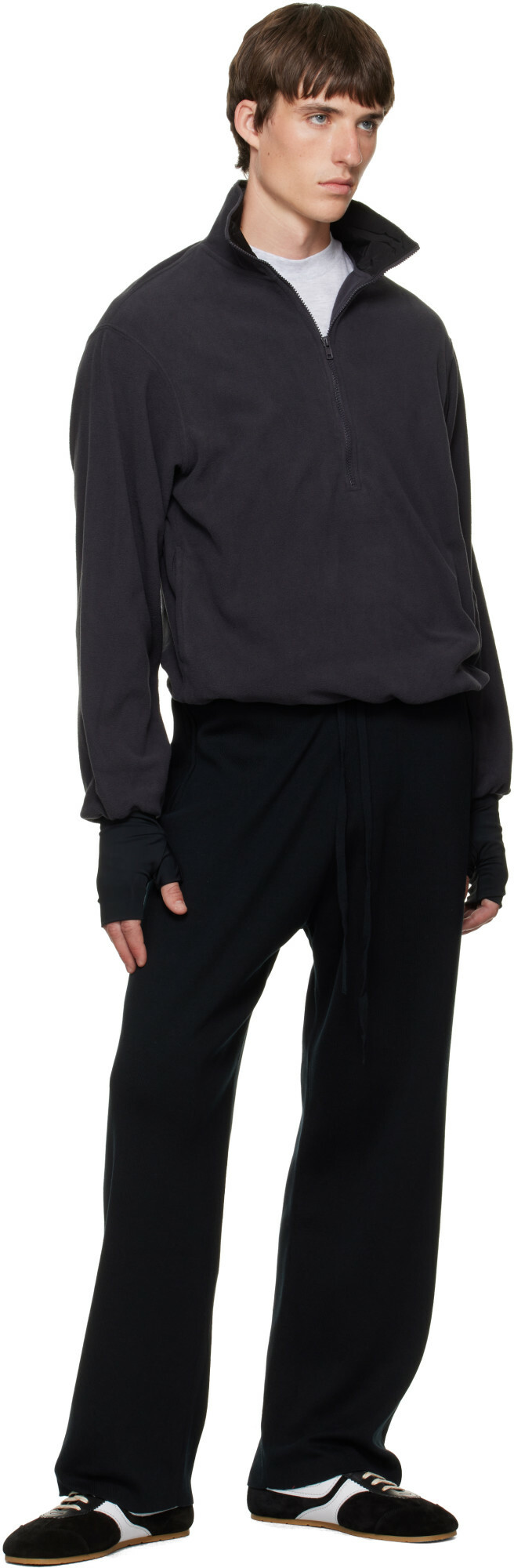 Entire Studios Black Shell Fleece Sweatshirt
