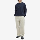 BEAMS Men's Logo Crew Sweatshirt in Navy