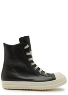 Rick Owens Leather High-top Sneakers Black