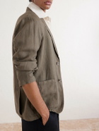 Altea - Aaron Garment-Dyed Linen Blazer - Green