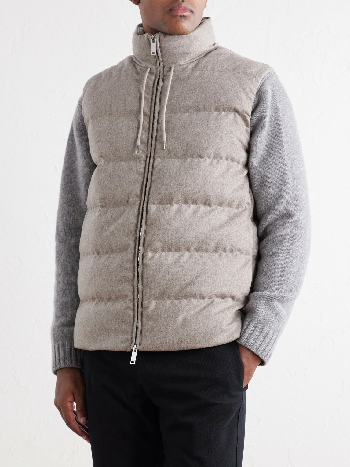 Slowear - Montedoro Quilted Wool-Blend Down Gilet - Neutrals