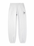 Local Authority LA - LA Slash Tapered Logo-Embroidered Cotton-Jersey Sweatpants - Gray