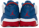 Nike Jordan Baby White & Blue Jordan 6 Rings Sneakers