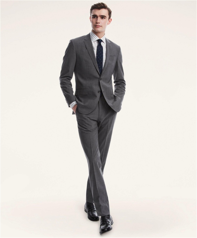 Photo: Brooks Brothers Men's Milano Fit Two-Button 1818 Suit | Grey