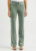 Juicy Couture Del Ray Logo Velour Sweatpants Green