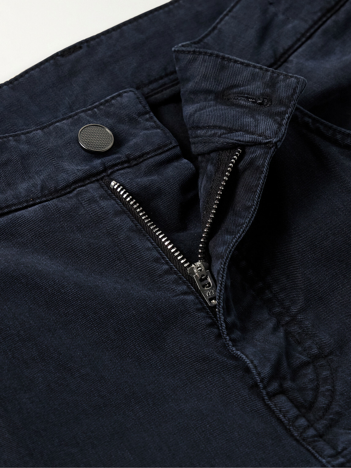 Purdey - Slim-Fit Straight-Leg Cotton-Blend Twill Trousers - Blue