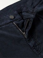 Purdey - Slim-Fit Straight-Leg Cotton-Blend Twill Trousers - Blue