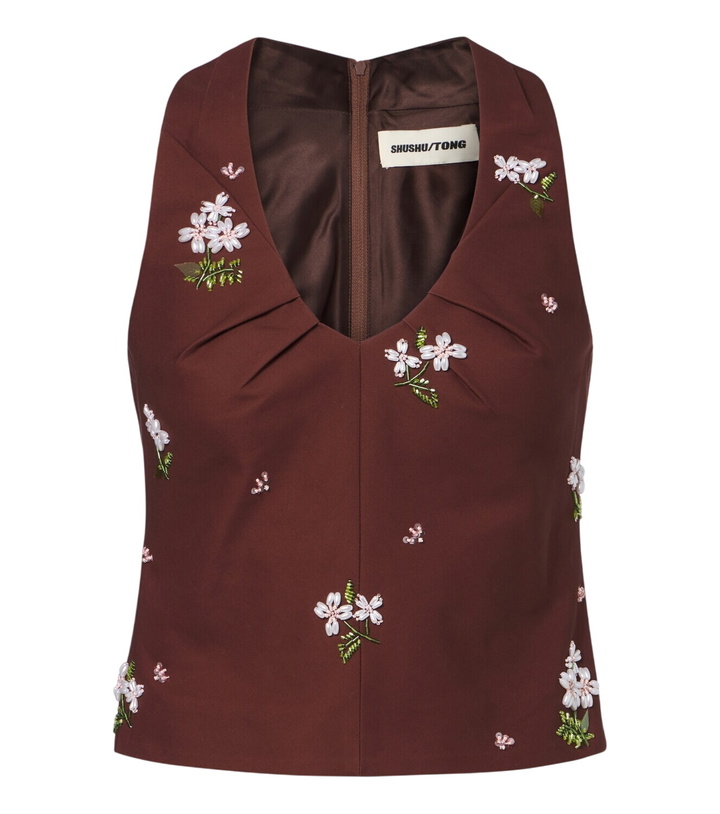 Photo: Shushu/Tong Embellished halterneck cotton top