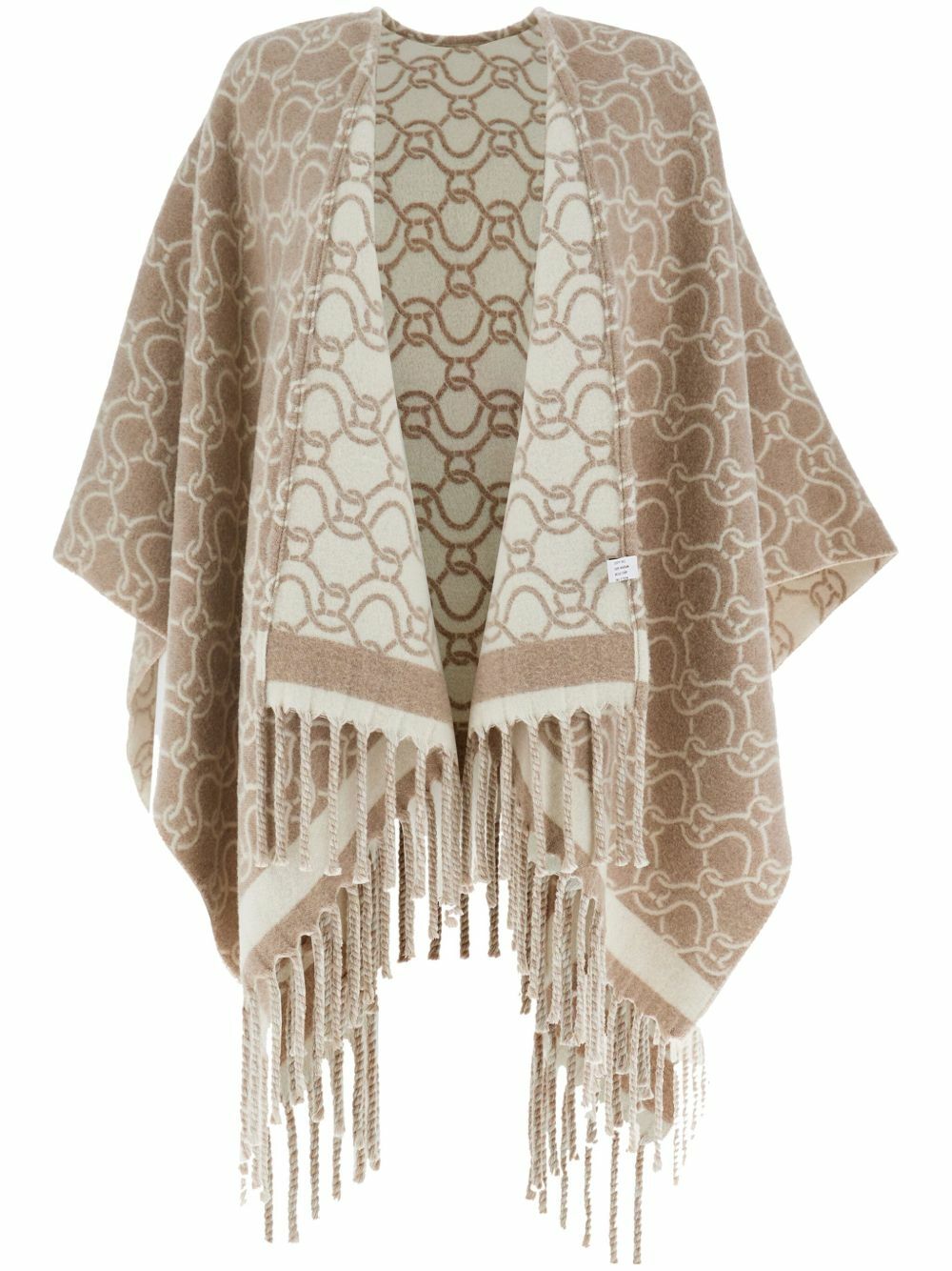ポンチョ・ケープ FERRAGAMO SS24 Embroidered wool cape (320797770244 BEIIVO) Ferragamo Embroidered Wool Cape | italist