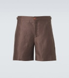 God's True Cashmere Linen shorts with sunstone