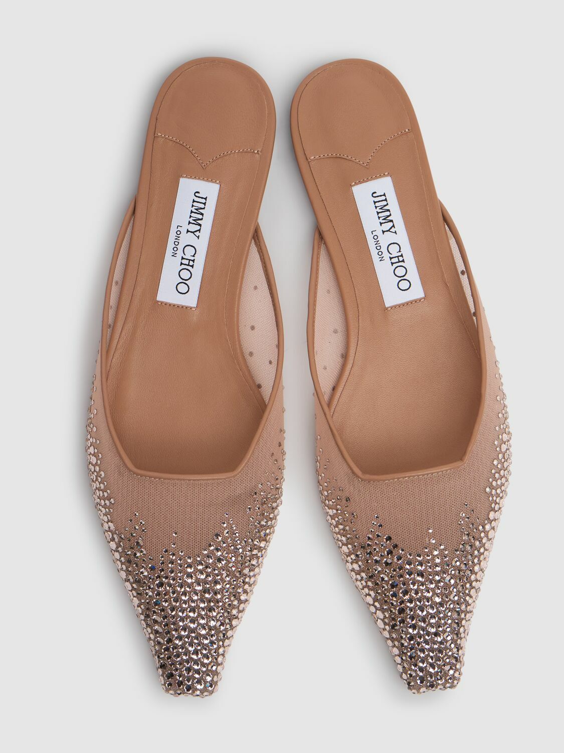 JIMMY CHOO 10mm Vivi Mesh Crystal Flat Mules Jimmy Choo jimmy-choo-10mm-vivi-mesh-crystal-flat-mules-jimmy-choo