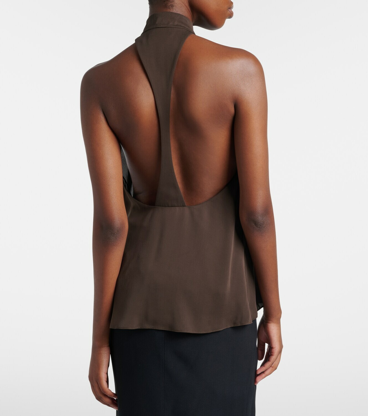 Tom Ford Tie-neck silk georgette top