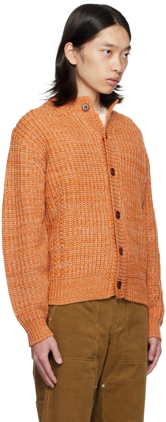 AFTER PRAY Orange Intarsia Cardigan