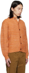 AFTER PRAY Orange Intarsia Cardigan