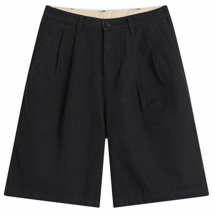 Photo: Butter Goods Men's Pleated Shorts in Washed Black