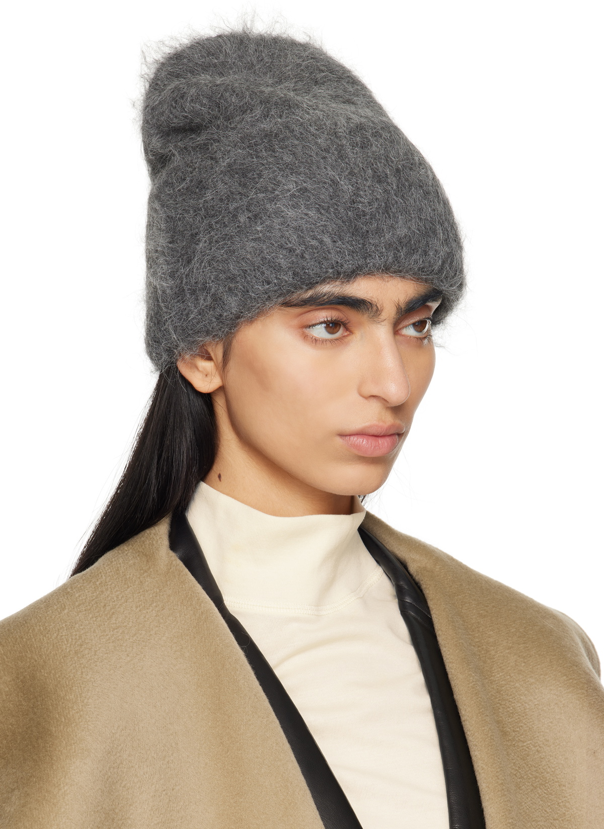 TOTEME Gray Alpaca Knit Beanie Toteme