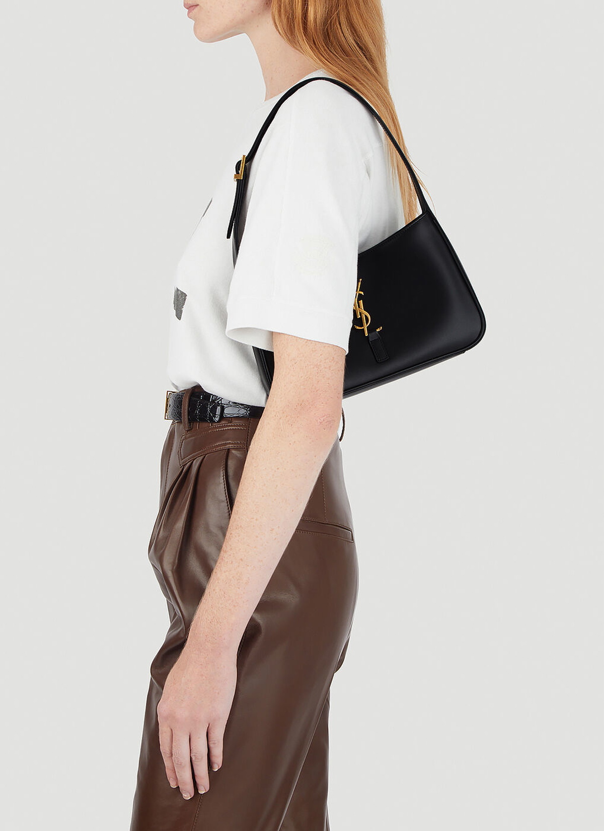 Saint Laurent Le 5 A 7 Patent Leather Hobo Shoulder Bag