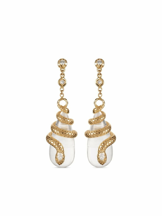 Photo: Jacquie Aiche 14K Yellow Gold Diamond Drop Earrings