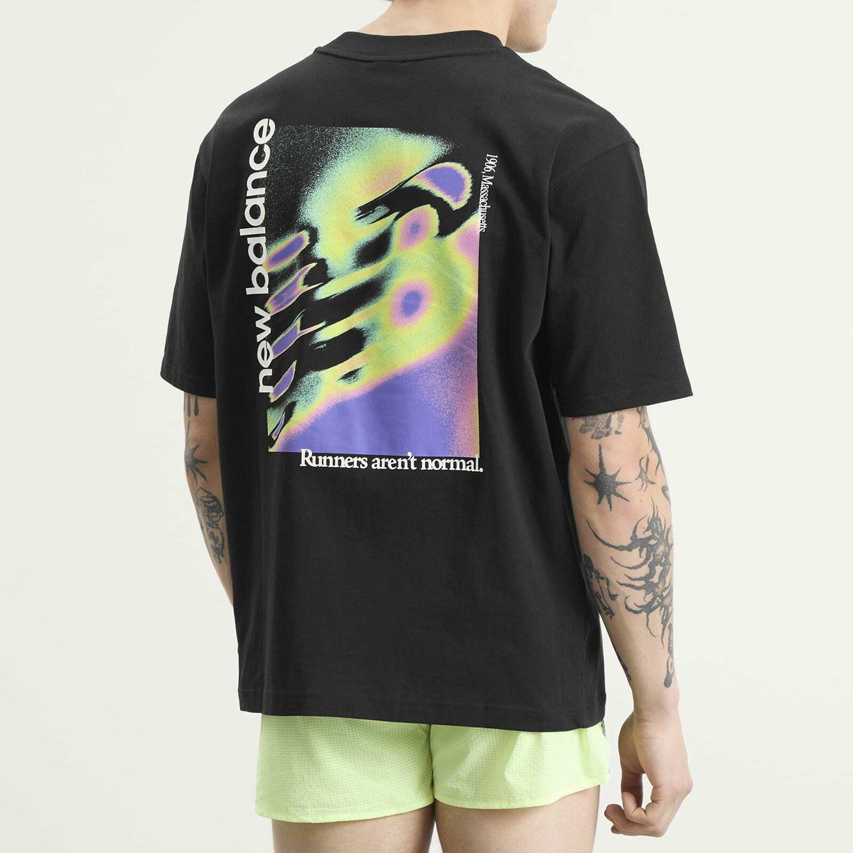 New Balance Men's Classic Tri-Logo Heat Map T-Shirt in Black