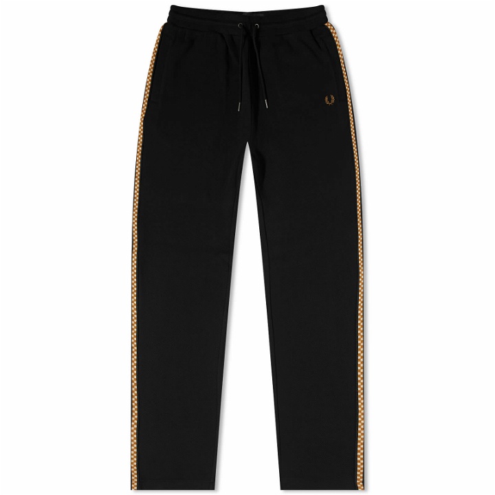Photo: Fred Perry Men's Chequerboard Tape Track Pant in Black