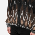 AMIRI Men's Argyle Mohair Cardigan in Brown