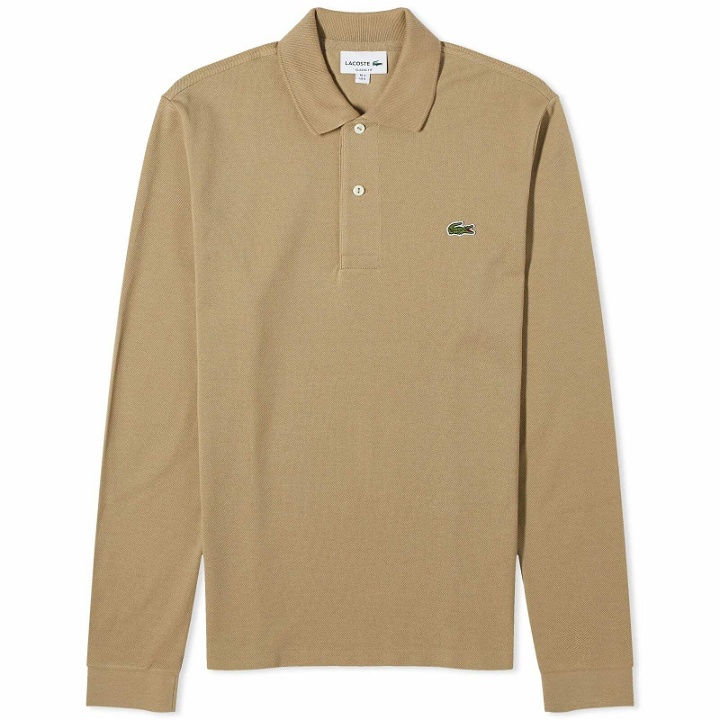 Photo: Lacoste Men's Long Sleeve Classic Polo Shirt in Lion