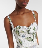Oscar de la Renta Floral bustier gown