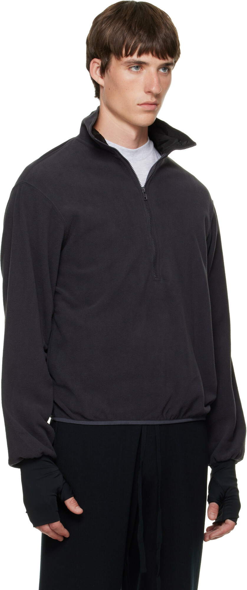 Entire Studios Black Shell Fleece Sweatshirt