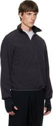 Entire Studios Black Shell Fleece Sweatshirt