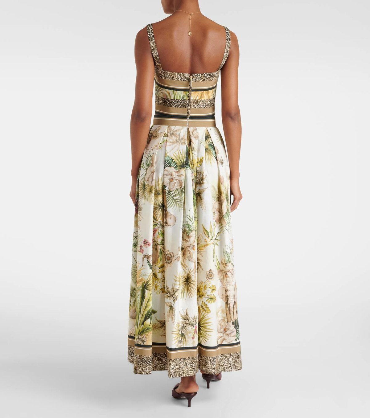 Elie Saab Printed cotton maxi skirt