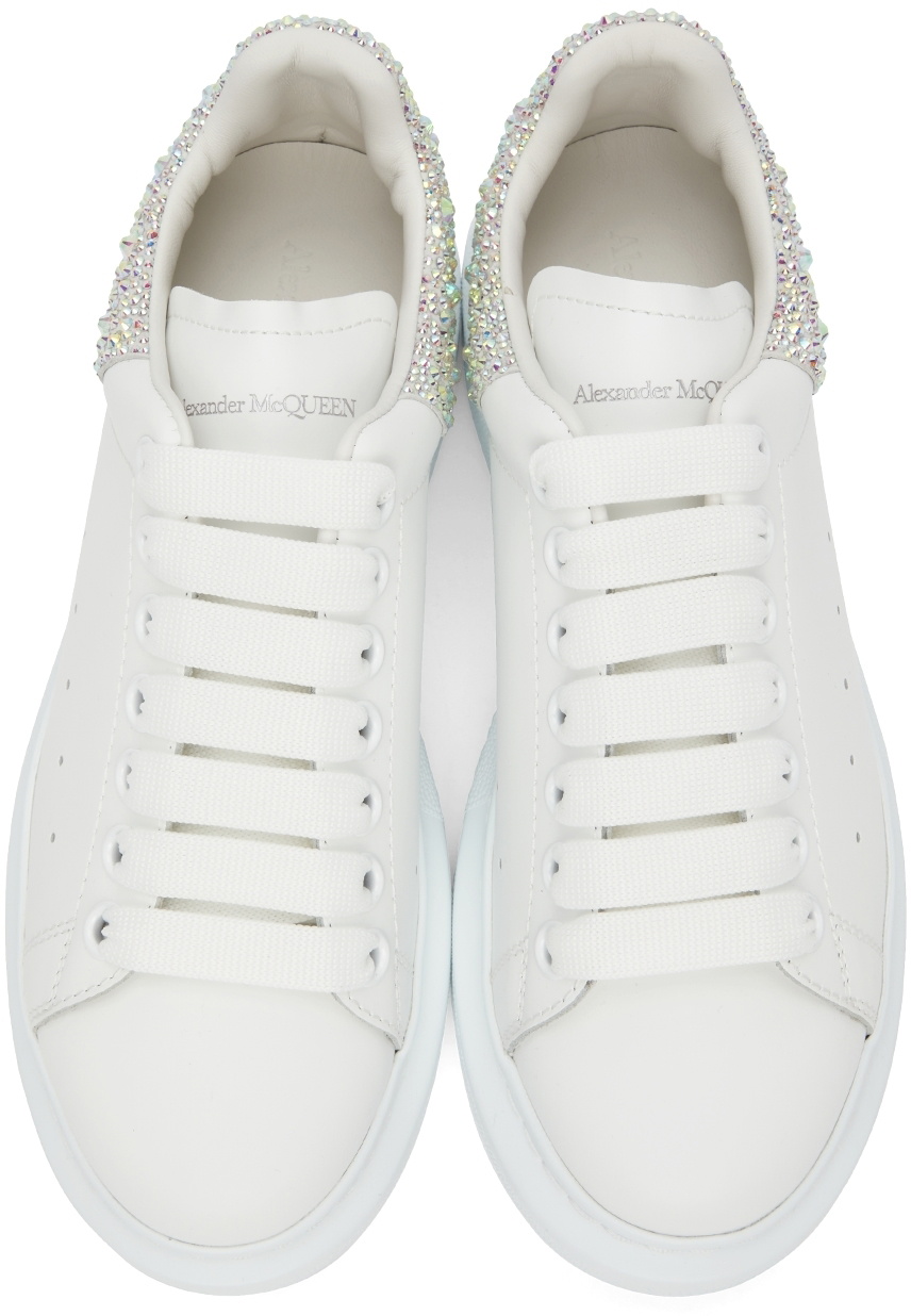 Alexander McQueen White Crystal Oversized Sneakers Alexander