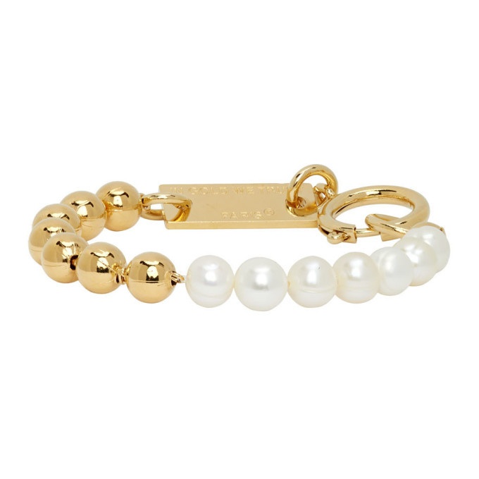 Photo: IN GOLD WE TRUST PARIS Gold Ball Chain and Pearls Bracelet