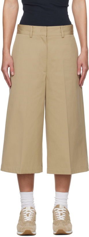 Photo: MSGM Beige Cotton Bermuda Shorts