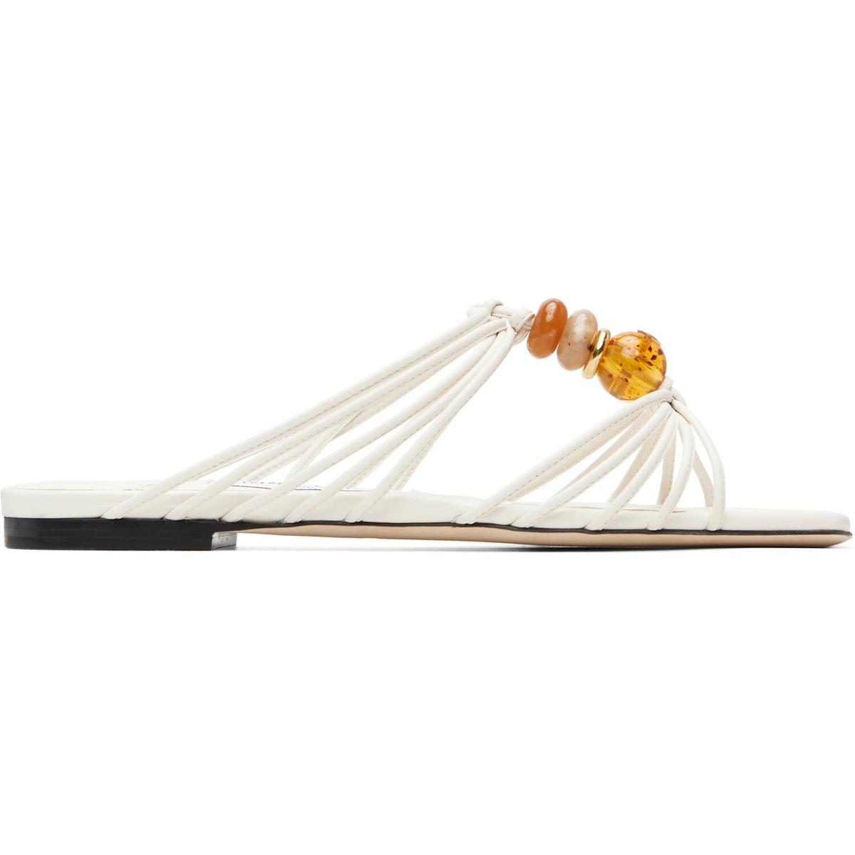 Jimmy Choo White Lova Mule Flat Sandals