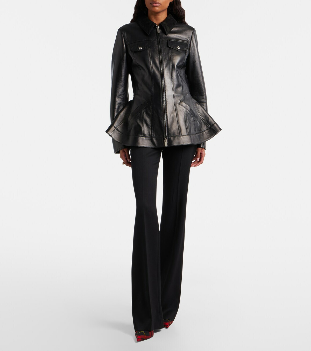 McQueen Peplum leather jacket