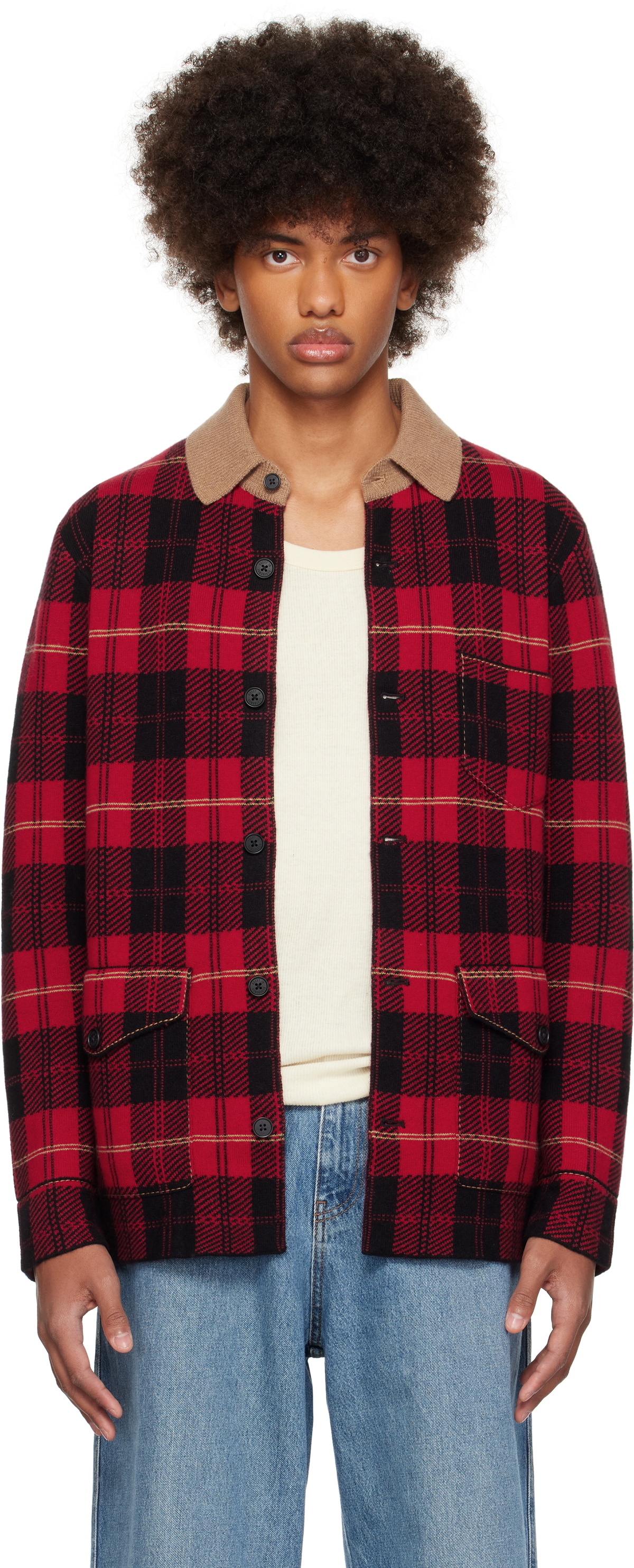 Guest in Residence Red Tartan Industry Jacket