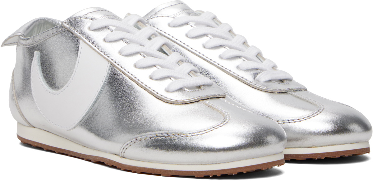Marine Serre Silver Metallic Leather MS Astra Sneakers