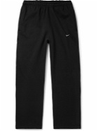 Nike - Solo Swoosh Straight-Leg Cotton-Blend Jersey Sweatpants - Black