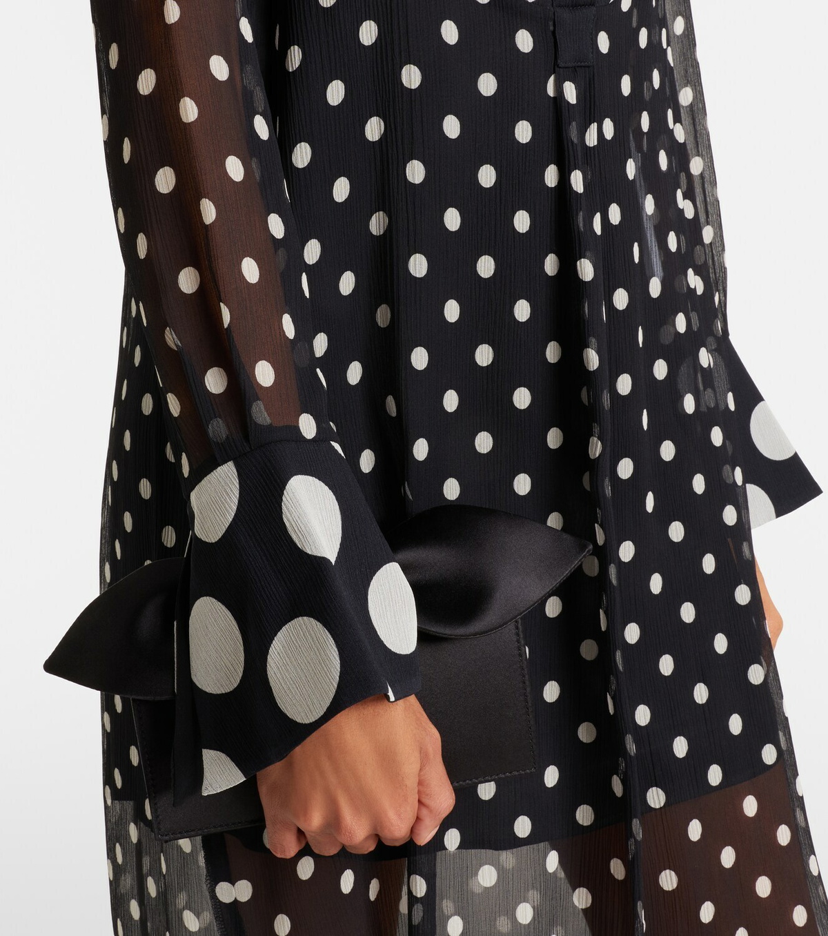 Nina Ricci Polka-dot semi-sheer silk midi dress