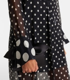 Nina Ricci Polka-dot semi-sheer silk midi dress