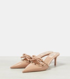 Valentino Garavani Rockstud bow-detail patent leather mules