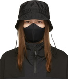 Juun.J Black Nylon Face Mask Bucket Hat
