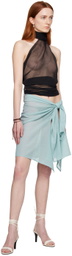 Ludovic de Saint Sernin Blue Pareo Miniskirt