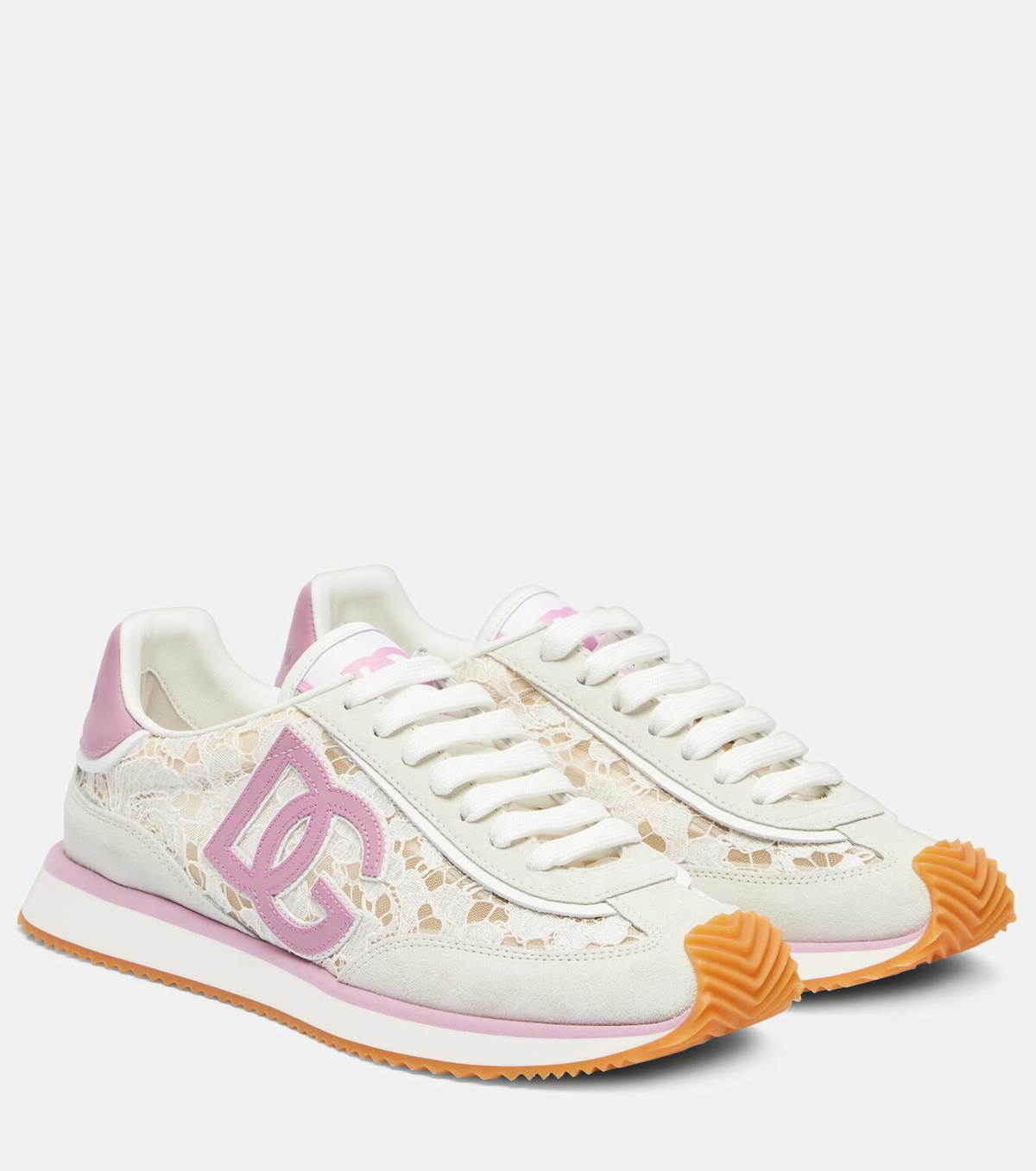 Dolce&Gabbana DG Cushioned leather-trimmed sneakers