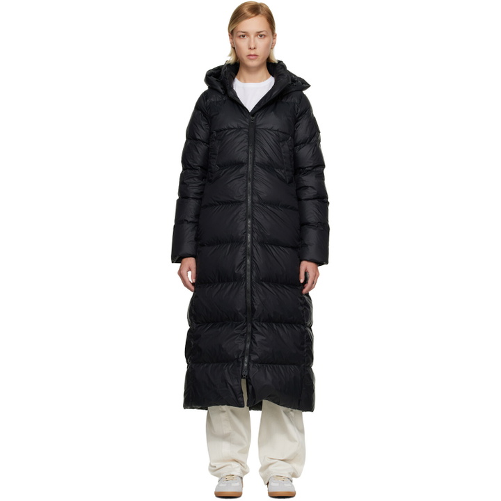 Photo: Canada Goose Black 'Tonal Label' Mystique Down Coat