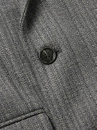 AMI PARIS - Double-Breasted Herringbone Virgin Wool-Blend Coat - Neutrals