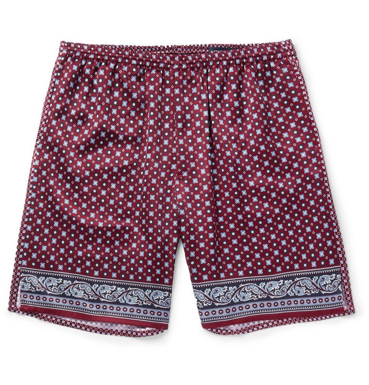 Photo: Alexander McQueen - Paisley-Print Satin Shorts - Men - Burgundy