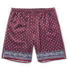 Alexander McQueen - Paisley-Print Satin Shorts - Men - Burgundy